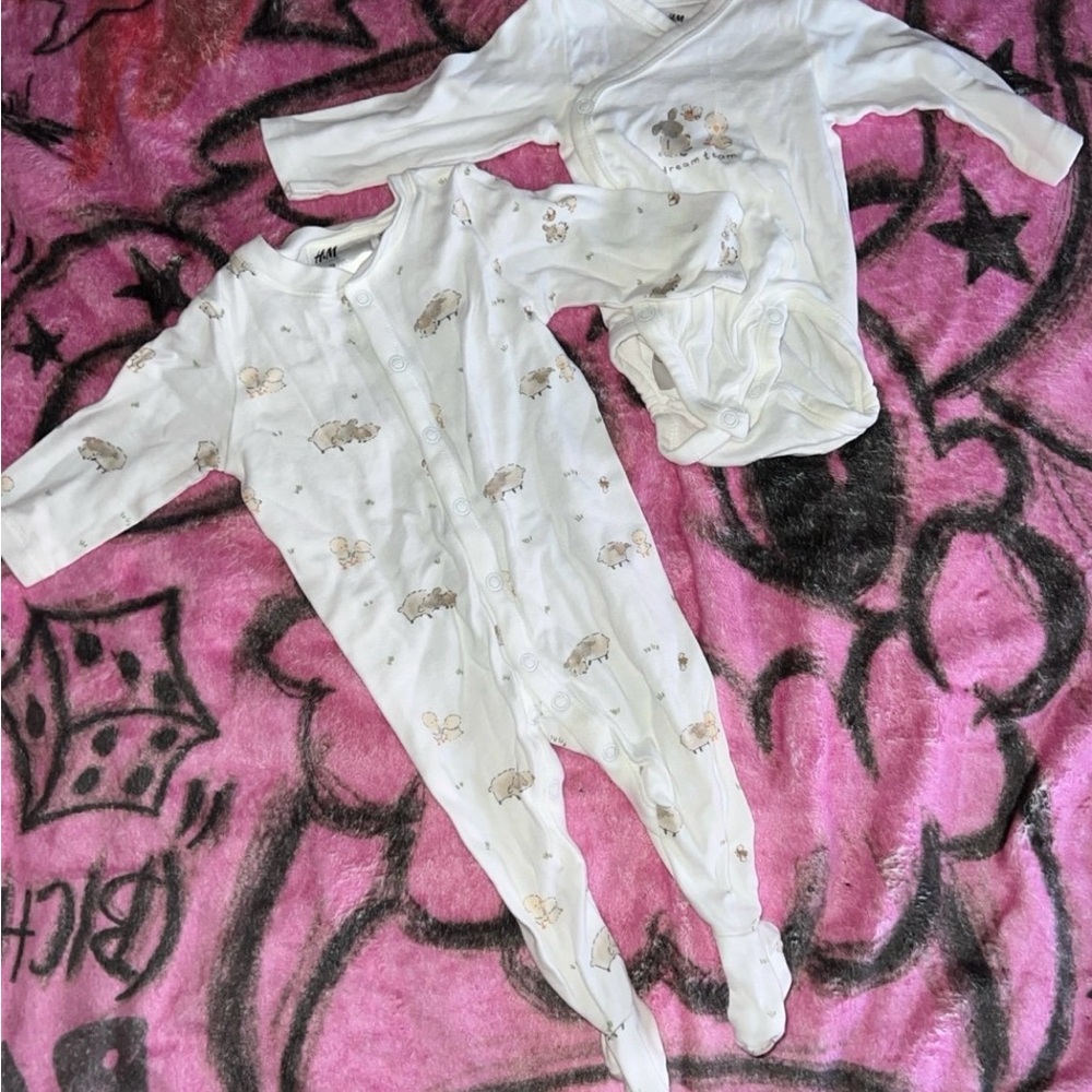 Target White Animal Pattern Kids Footie
